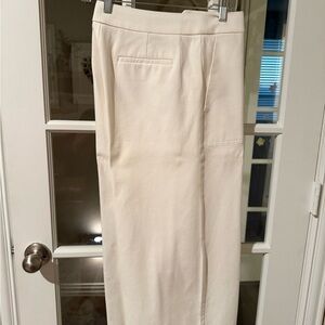 Ann Taylor Off-White Wide Leg Pants